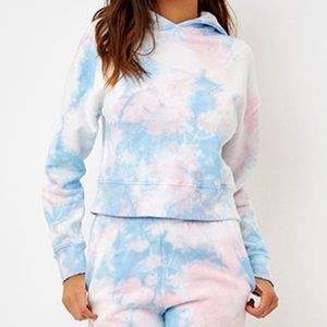 Frankies Bikinis Tie Dye cropped hoodie